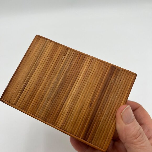 Handmade Bamboo Box Small trinket holder jewelry - Picture 9 of 10